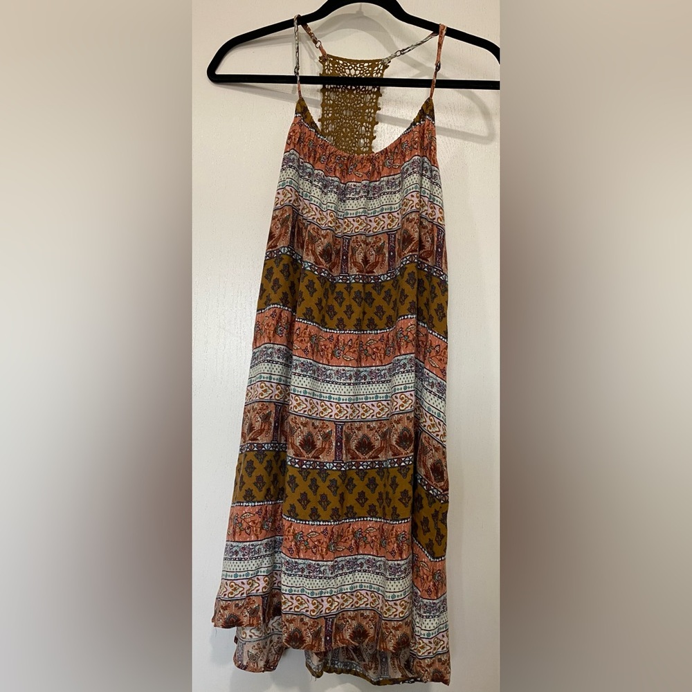 Forever 21 Orange and Brown A-Line Mini Dress Casual
